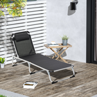 Outsunny - Chaise longue pliante avec appuie-tête et dossier réglable - noir-Design pliable et peu encombrant pour un transport et un rangement rapides