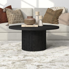 Hudson&Canal - Table basse ronde Rollan 32" de largeur - Grain noir-Caractéristiques assemblage facile