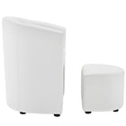 Modway - Divulge Fauteuil et ottoman - Blanc-Cadre en bois et calottes de pied
