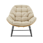 Manhattan Comfort - Ensemble moderne de 3 pièces Benson pour patio avec fauteuils à bascule - Crème-Structure en acier résistant à la rouille enveloppée de corde en rotin PE parfaite pour l'extérieur