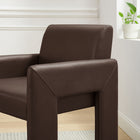 Modway - Daven Cuir végane Fauteuil à manger in Espresso-Système de support interne de sangle