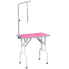 PawHut - Table de Toilettage pour Chiens et Chats Pliable avec Surface Anti-dérapante - Rose-Cadre métallique robuste avec pieds antidérapants pour éviter que la table ne bouge