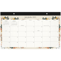 Mead - Sous-main mensuel cercle floral artisanal 2025-2026 - 10 7/8 po H x 17 3/4 po l - bilingue-Format des pages : 10 7/8 po H x 17 3/4 po l