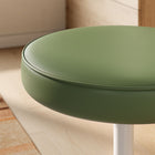 Modway - Lippa Cuir végane Tabouret rond - Feuille-Finition blanche brillante