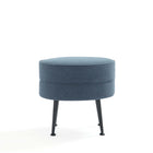 Manhattan Comfort - Bailey pouf moderne du milieu du siècle 18,11" - bleu, gris, avoine, vert sauge avec pieds noirs - lot de 4-Pieds élégants en acier inoxydable doré évasés