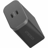 OtterBox - Chargeur mural double USB-C Premium Pro à charge rapide de 60 W - Noir-Facture des smartphones jusqu'à 69 pourcent, des tablettes jusqu'à 35 pourcent en 30 minutes (basées sur Samsung Galaxy S22 Plus et iPad Pro 11 po 3e génération)