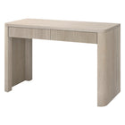 Hudson&Canal - Bureau rectangulaire cannelé Palmera de 120,7 cm de large, couleur blanc aulne-Nettoyer avec un chiffon doux et sec, sans produits chimiques agressifs ni produits de nettoyage abrasifs
