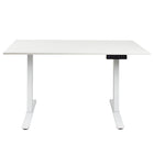 Ezywork - Bureau assis-debout électrique à double moteur et hauteur réglable - Structure et plateau blancs-Plateau de table d'une seule pièce 48" x 24" (120 cm x 60 cm)