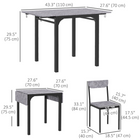 HOMCOM - Ensemble de salle à manger 3 pièces avec table pliante à abattant - gris clair-Les tabourets peuvent être placés sous la table pour économiser de l'espace