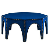 Modway - Victory Performance Velvet Ottoman - Marine-Nailhead Ottoman