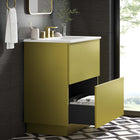 Modway - Quantum 30" Vanette de salle de bain - Or blanc-Tiroir à glissement complet