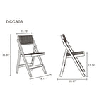 Manhattan Comfort - Lot de 4 chaises pliantes de salle à manger Pullman 46 cm style industriel chic, noir et cannage naturel-Cadre en frêne massif américain avec des textures de grain naturelles