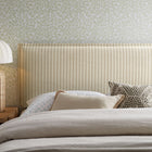 Modway - Camille Mélange de lin rembourré Tête de lit Queen size - Rayures d’avoine-Detailing des coutures françaises