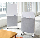 Quartet Chevalet agile - 27,5 po x 60,5 po - blanc/gris (Q293066W)-Livré avec 2 plateaux à accessoires et 1 marqueur effaçable à sec