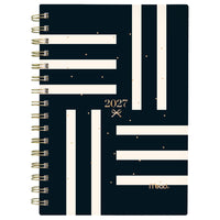 Mead – Agenda hebdomadaire/mensuel 2027 petit – 8-1/2 po x 6 po – rayures géométriques – bilingue-12 mois : janvier 2027 à décembre 2027
