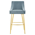 Modway - Discern Performance Velvet Tabouret de bar - Bleu clair-Coussinets de pied non marqués