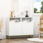 HOMCOM - Buffet 39,4 po L - blanc-Étagère intérieure réglable sur 3 niveaux pour s’adapter à des objets de différentes hauteurs 