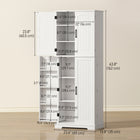 HOMCOM - Armoire de garde-manger 64 po avec étagères réglables - blanc-Convient aux cuisines, salles à manger ou buanderies, offrant un rangement flexible 
