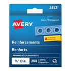 Avery - Renforts autoadhésifs, transparents, paq./250-Les renforts Avery sont conçus pour réparer des trous déchirés  
