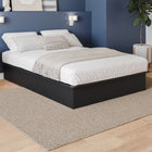 Nexera - Lit plateforme double Valere , Noir-Design Polyvalent et Intemporel : Ce lit plateforme s'adapte facilement à différents styles de chambre, offrant un look moderne et intemporel. Le dessus peint ajoute une touche de sophistication, maintenant une atmosphère propre et accueillante