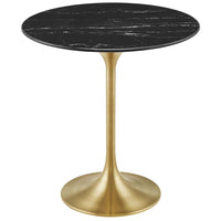 Modway - Lippa Rond de 20 po Faux marbre Table d’appoint - Or Noir-Table d’appoint moderne