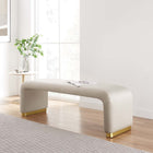 Modway - Koda Performance Velvet Banc long de la chute d’eau - Brass Almond-Tissu résistant aux taches