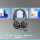 Logitech - Zone 950 casque anti-bruit premium avec ANC hybride - Graphtie-Un choix de conception que vous apprécierez: des oreillettes et une batterie remplaçables, fabriqué avec 20% de plastique recyclé post-consommation et d'aluminium à faible empreinte carbone