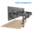 ShoppingAll - Support pour écran LCD à triple ressort à gaz avec bras pivotant - noir-Ce support de bureau entièrement réglable peut être fixé à l'aide d'une pince en C ou d'un passe-fil sur n'importe quelle surface de travail.