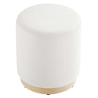 Modway - Tilden Velours rond de performance de 16" Rembourré Ottoman - Albâtre naturel-Arrivée entièrement assemblée