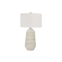 Monarch Specialties - Luminaire - 33 po H Lampe De Table - Abat-Jour Ivoire / Crème - Crème Céramique - Contemporain-Pour donner une touche contemporaine à une pièce, ajoutez cette lampe de table de 33 pouces de haut, conçue avec une base texturée en céramique crème, un abat-jour simple en tissu ivoire surmonté d'un fleuron rond en céramique, et un cordon transparent de 1,5 m
