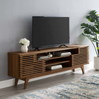 Modway - Render 71 po Meuble téléviseur multimédia, Noyer-Console multimédia pour téléviseurs jusqu’à 78 po