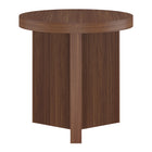 Hudson&Canal - Table d'appoint ronde cannelée Holm de 56 cm de large, finition noyer satiné-La table est fabriquée en MDF de haute qualité et durable