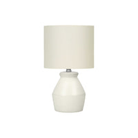 Monarch Specialties - Luminaire - 17 po H Lampe De Table - Crème Céramique - Abat-Jour Ivoire / Crème - Moderne-Cette lampe de table de 17 pouces de haut, dotée d'une base moderne et angulaire en céramique crème et d'un abat-jour en lin ivoire, égayera n'importe quelle pièce dans un salon, un bureau ou une chambre à coucher