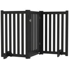 PawHut - Barrière pour chien 3 panneaux pliable avec pieds pour taille moyenne et inférieure - noir-Fabriqué en MDF, porte robuste 