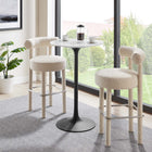 Modway - Lippa Rond de 28 po Faux marbre Bar Table, Noir Blanc-Socle métallique résistant aux éclats