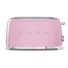 SMEG - Toaster Rétro À Long Slot 4 Tranches - Rose-10 niveaux de grillage différents pour de meilleurs résultats , fonction de décongélation , fonction de réchauffage , fonction bagel pour griller uniquement un côté de la tranche.