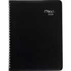 Mead - Cahier de rendez-vous hebdomadaire/mensuel 2026 - 11 po H x 8 1/2 po l - couleurs assorties - bilingue-Hebdomadaire : une semaine sur deux pages avec format interieur ligne et rendez-vous à toutes les 15 minutes, de 8 h 00 à 21 h 45, mensuel : un mois sur deux pages