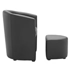 Modway - Divulge Fauteuil et ottoman - Noir-Cadre en bois et calottes de pied