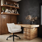 Brassex - Sandro Chaise de bureau - beige-Accoudoirs courbés avec détails capitonnés à canaux