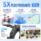Gyrocopters - Trottinette électrique Zeno 2.0 pour adultes et adolescents - Vitesse 32 km/h - Autonomie 40 km - Application - Noir-Équipé de pneus tout-terrain de 14 x 2,1 pouces, le Zeno 2.0 offre une stabilité supérieure sur les rues urbaines, les chemins de gravier et les surfaces irrégulières