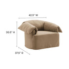 Modway - Lark Slipcover Tissu Grand fauteuil - Amande-Tissu en mélange de lin