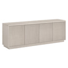 Hudson&Canal - Meuble TV Hanson pour téléviseurs jusqu'à 75" - Blanc aulne-Comprend quatre portes avec armoires fermées et 4 étagères pour un grand espace de rangement