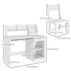 Qaba - Ensemble bureau et chaise pour enfants avec étagères de rangement - Blanc-Plusieurs espaces de rangement pour ranger des fournitures artistiques, des jouets ou des jeux 