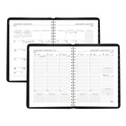 Mead - Cahier de rendez-vous hebdomadaire/mensuel Contempo 2027 - 10 7/8 po H x 8 1/4 po l - noir - bilingue-Couverture en poly texturee noire