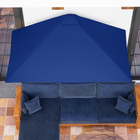 Outsunny - Parasol demi-patio avec 5 baleines - 8 pi - bleu foncé-Se place parfaitement contre un mur ou une porte vitrée