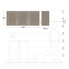Prepac - Rangement mural Elite 54 po avec portes à panneaux, cabinet de salle de bains avec 1 étagère ajustable - Blanc-2 tablettes ajustables