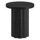 Hudson&Canal - Table d'appoint ronde cannelée Olie - 20 po l - Grain noir-Un design contemporain d'inspiration scandinave pour votre salon, votre bureau et plus encore