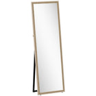HOMCOM - Miroir rectangulaire corps entier - 21 po l x 64 po H - naturel-Grande taille de 64 po x 21 po (162,5 x 53,3 cm) offrant une vue complète de la tête aux pieds pour les tenues 
