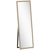 HOMCOM - Miroir rectangulaire corps entier - 21 po l x 64 po H - naturel-Grande taille de 64 po x 21 po (162,5 x 53,3 cm) offrant une vue complète de la tête aux pieds pour les tenues 