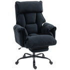 HOMCOM - Chaise d’ordinateur inclinable avec repose-pieds - noir-Dossier inclinable (jusqu’à 135 degrés) pour plus de confort